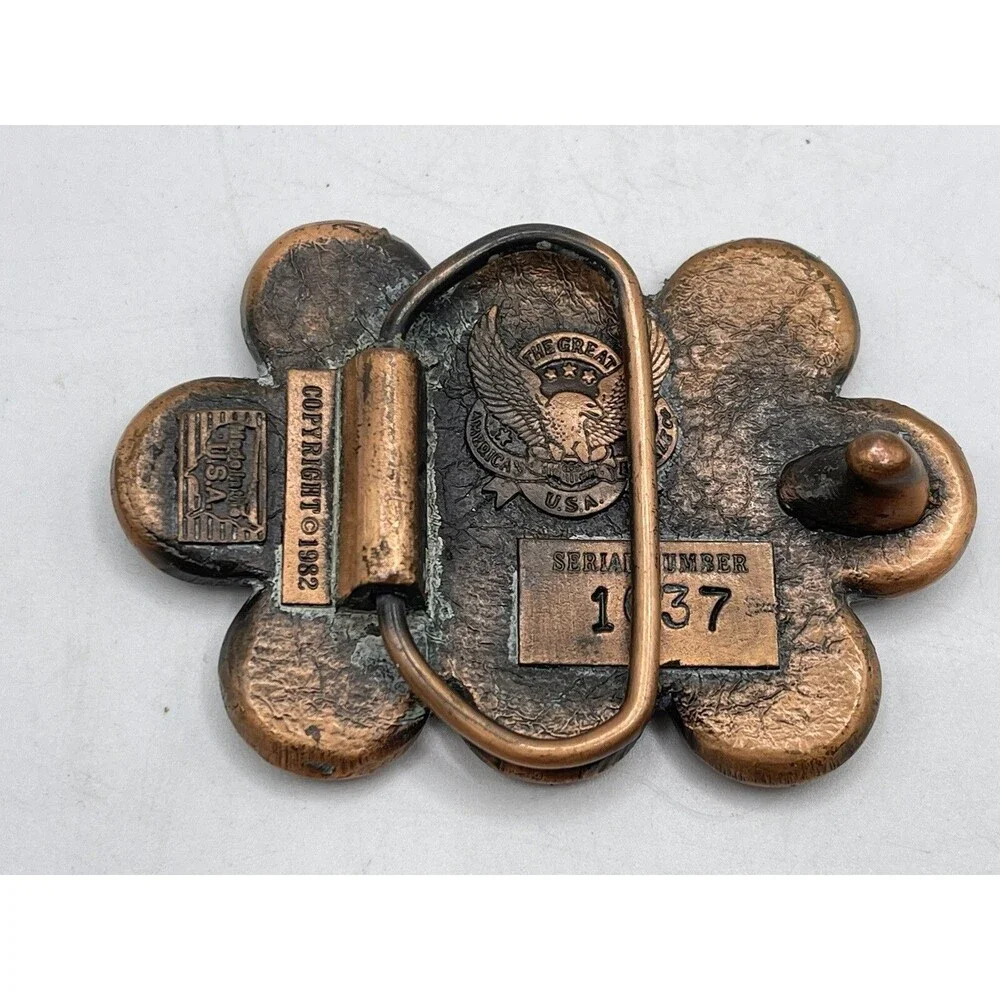 Vintage 1982 Indian Head Penny The Great American Buckle USA Belt Buckle
